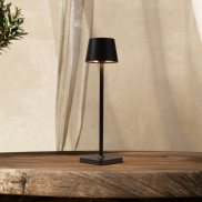 Nova Luce Deck - wiederaufladbare Tischleuchte - Ø 8,5 x 30 cm - 2W dimmbare LED inkl. - IP54 - dunkel anthrazit
