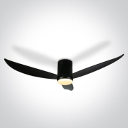 ONE Light Black Body - Deckenventilator mit Licht und Fernbedienung - Ø 132 x 27 cm - 22W LED inkl. - schwarz