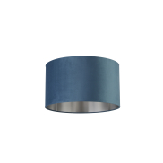 Searchlight Drum Shade - lampenschirm - Ø 45 x 26 cm - aquamarin und silber