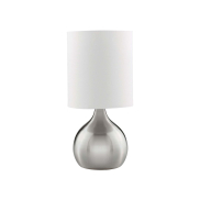 Searchlight Touch - Tischleuchte - 29 cm - 3 Stufen dimmbar - weiß und satiniert silber