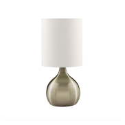 Searchlight Touch - Tischleuchte - 29 cm - 3 Stufen dimmbar - weiß und Messing antik