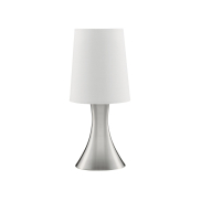 Searchlight Touch - Tischleuchte - 29,5 cm - 3 Stufen dimmbar - satiniert silber und weiß