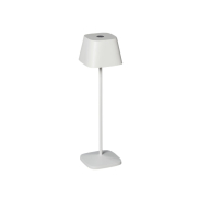 Konstsmide Capri - kabellose Tischleuchte für den Außenbereich mit Ladestation - Ø 10 x 36 cm - 2,2 W dimmbare LED inkl. - IP54 - weiß