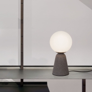 Nova Luce Zero - Tischleuchte - Ø 10 x 20 cm - grau und opal