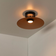 Lucide Menga - Deckenleuchte - Ø 40 x 16 cm - 12W dimmbare LED inkl - bernsteinfarben