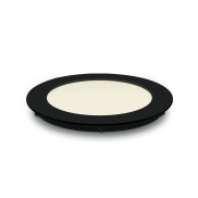 ONE Light Round Recessed Panel - Deckeneinbauleuchte - Ø 17,3 x 2,2 cm - 12W LED inkl. - IP40 - schwarz - Lichtfarbe warmweiß