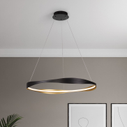 Nova Luce Dobi - Hängelampe - Ø 80 x 120 cm - 40W dimmbar LED inkl. - sand schwarz und Gold
