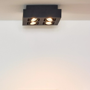 Lucide Xirax - Aufbaustrahler 4L - 25 x 8 cm - 4 x 5W dimmbare LED inkl. - dimmbar auf warm - schwarz