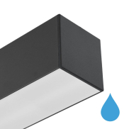 Leuchtenkönig Line - Deckenleuchte - Profil 5,3 x 5,3 cm - 28,8W LED pro Meter - schwarz - LED-Strip und Treiber IP65