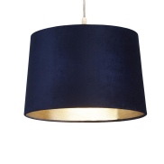 Searchlight  Trommel-Lampenschirm – Ø 30 x 20 cm – marineblau und gebürstetes Gold