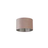 Searchlight Drum Shade – lampenschirm - Ø 28 x 18 cm - rosa und gebürstetes silber