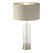Searchlight Oxford - Tischleuchte - Ø 38 x 51 cm - Nickel satiniert, silber und taupe