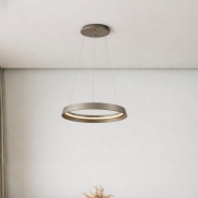 Nova Luce Ormi - Hängelampe - Ø 45 x 150 cm - 38W dimmbar LED inkl. - champagnerbraun
