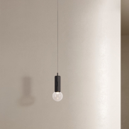Nova Luce Chronos - Hängelampe - Ø 13 x 300 cm - 11W dimmbar LED inkl. - schwarz