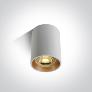 ONE Light Dark Light Cylinders - Deckenleuchte - Ø 7 x 10 cm - weiß und Messing