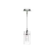 Searchlight Duo 1 - Hängeleuchte - Ø 13 x 100 cm - Chrom und gefrorenes Glas