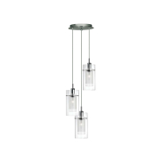 Searchlight Duo 1 - Hängeleuchte - Ø 26 x 120 cm - Chrom und transparent