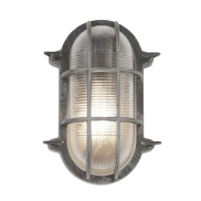Searchlight Bulkhead - Außen-Decken-/Wandleuchte - 16 x 25 cm - IP44 - schwarz-silber
