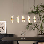 Lucide Kligande - Hängeleuchte - 84 x 8 x 150 cm - 5 x 7,8W LED inkl. - gold