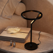 Nova Luce Tilia - Tischleuchte - Ø 22 x 38 cm - 16W dimmbar LED inkl. - Sand schwarz