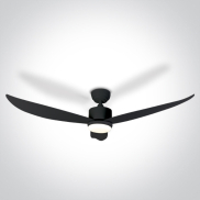 ONE Light Black Body - Deckenventilator mit Licht und Fernbedienung - Ø 132 x 35 cm - 22W LED inkl. - schwarz