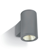 ONE Light Outdoor Wall Cylinders Up & Down Beam - Außenwandleuchte - 8 x 10.6 x 13.8 cm - 2 x 6W LED inkl - IP54 - grau