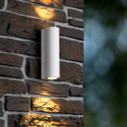 Lucide Akra - Außenwandleuchte - 5,5 x 6,5 x 20 cm - 2 x 6W LED inkl. - IP54 - weiß