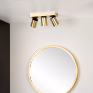 Lucide Nigel - Aufbaustrahler - 30 x 10 x 11,5 cm - 3 x 5W dimmbare LED inkl. - dimmbar auf warm - gold