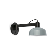 Faro Tatawin - Wandleuchte - Ø 18,4 x 38 x 15 cm - schwarz satiniert und grau-blau glänzend