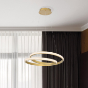 Nova Luce Grania - Pendelleuchte - Ø 55 x 120 cm - 25W dimmbare LED inkl - matt gold