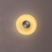 Nova Luce Nous - wandleuchte - Ø 30 x 30 cm - 8W LED inkl. - Messing Gold und Amberglas