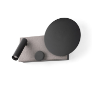 Faro Klee Left - Wandleuchte mit Leselicht - 27 x 16 x 3 cm - 10W+ 3W dimmbare LED inkl - schwarz & grau