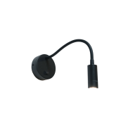 Artdelight Flexi - wandleuchte mit schalter - Ø 10 x 38 cm - 3W LED inkl. - schwarz