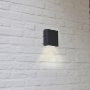 Lutec Gemini XF - Wandleuchte - 11 x 3.8 x 11 - 7,4W LED inkl. - IP54 - dunkelgrau - 4000K