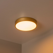 Lucide Unar - Deckenleuchte - Ø 30 x 5 cm - 18W dimmbare LED inkl. - 3 Stufen Dimmer - matt gold