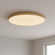 Lucide Unar - Deckenleuchte - Ø 80 x 5 cm - 80W dimmbare LED inkl - 3 Stufen Dimmer - matt gold