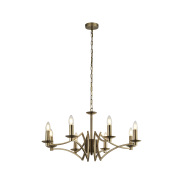 Searchlight Ascot - Kronleuchter - Ø 72 x 150 cm - Messing antik