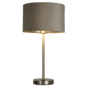 Searchlight Finn - tischleuchte mit usb-anschluss - Ø 28 x 54 cm - nickel satiniert, silber und taupe
