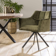 Vico VPE2 - 2 Drehsessel - 62 x 61 x 82 cm - grüner Samt