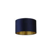 Searchlight Drum Shade – lampenschirm - Ø 40 x 24 cm - marineblau und gebürstetes gold