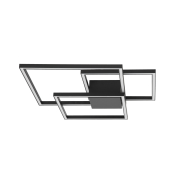 Nova Luce Bilbao - Deckenleuchte - 56 x 56 x 8,5 cm - 42W dimmbare LED inkl - mattschwarz