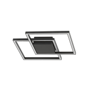 Nova Luce Bilbao - Deckenleuchte - 46 x 46 x 6,5 cm - 25W LED inkl. - mattschwarz