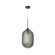 Nova Luce Athena - Pendelleuchte - Ø 22,5 x 120 cm - rauchgrau und mattschwarz
