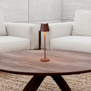 Nova Luce Petit - wiederaufladbare Tischleuchte - Ø 7 x 28 cm - 2W dimmbare LED inkl. - IP54 - corten