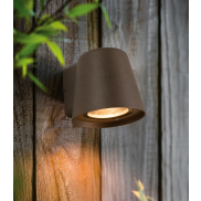 VK Lighting Teichos - Außenwandleuchte - 10 x 11 x 9 cm - IP54 - braun