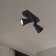 Nova Luce Dublin - Aufbaustrahler 2L - 24,5 x 5,5 x 15 cm - sandschwarz
