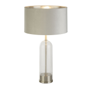Searchlight Oxford - Tischleuchte - Ø 38 x 51 cm - Nickel satiniert, silber und grau