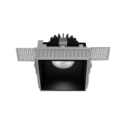 Nova Luce Belluno - rahmenloser Einbaustrahler - 73 x 73 mm, 96 x 96 mm Einbaumaß - IP54 - schwarz