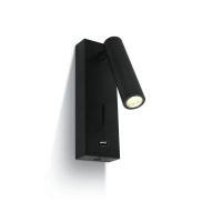 ONE Light Reading Spots - Wandleuchte mit Schalter - 6 x 2,5 x 18 cm - 3W LED inkl. - schwarz