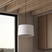 Nova Luce Atil - Hängelampe - Ø 35 x 210 cm - 24W LED inkl. - Sand weiß und Schwarz